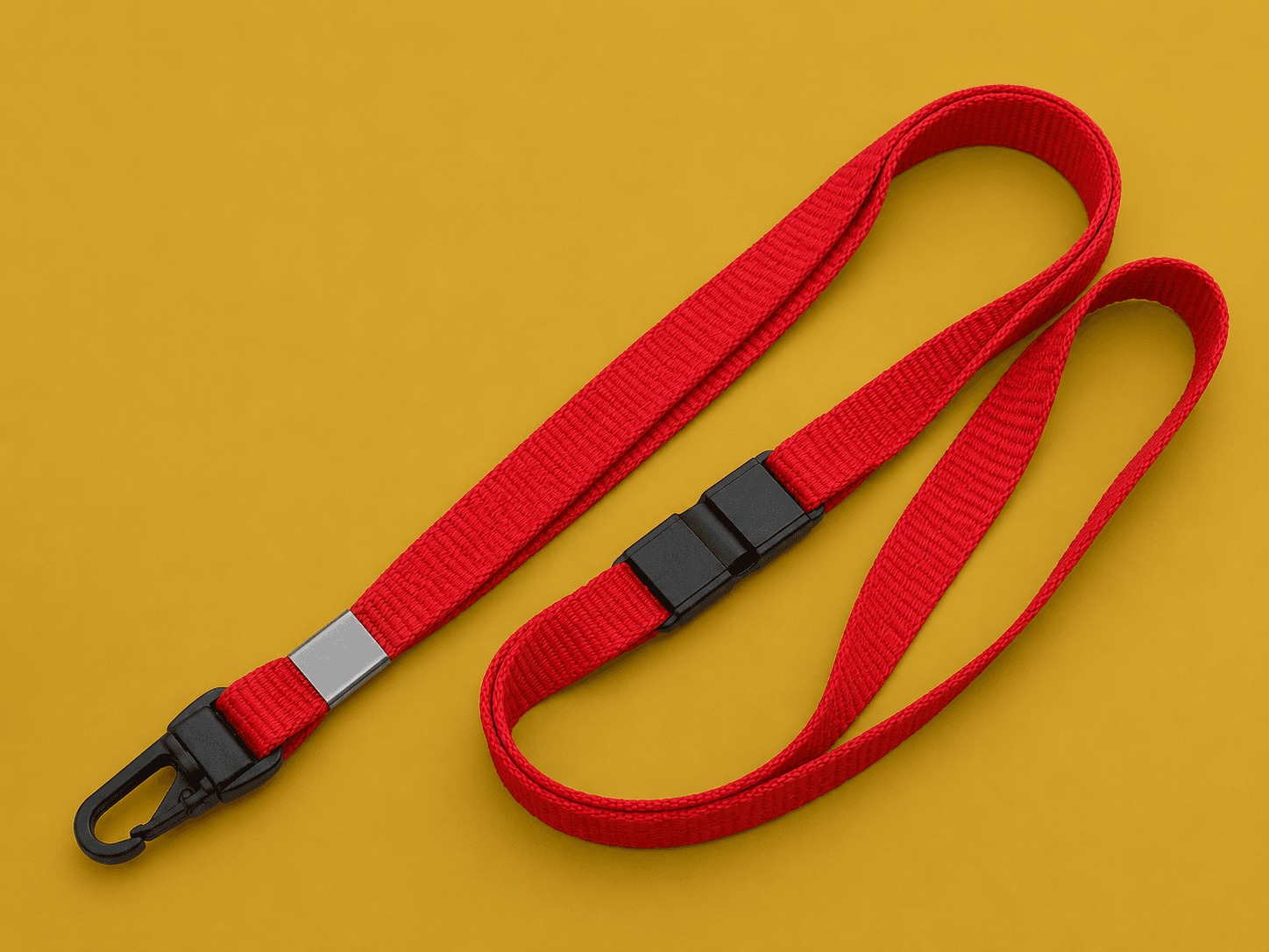 Cordão sem Personalização 12mm com Clips de Plástico e Trava de Segurança